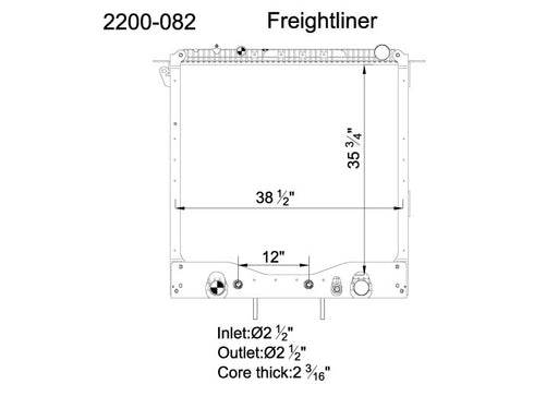 2013 Freightliner Cascadia DD15 14.8L Radiator LR2200-082