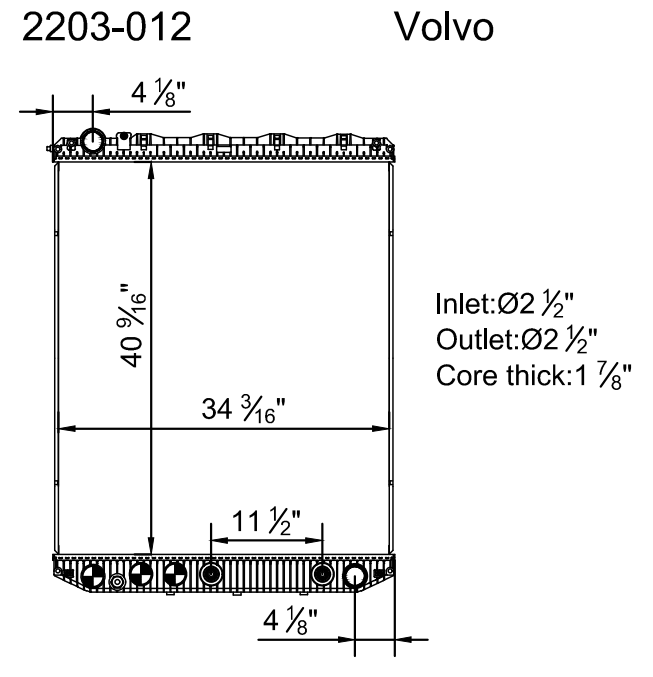2012 Mack Pinnacle MP7 10.8L Radiator
