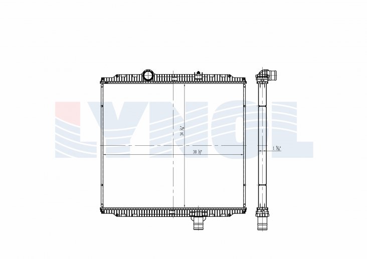 2019 Kenworth T680 MX-11 10.8L Radiator LR2205-012 diagram