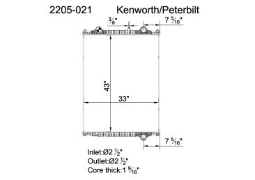 2022 Kenworth T680 MX-13 12.9L Radiator