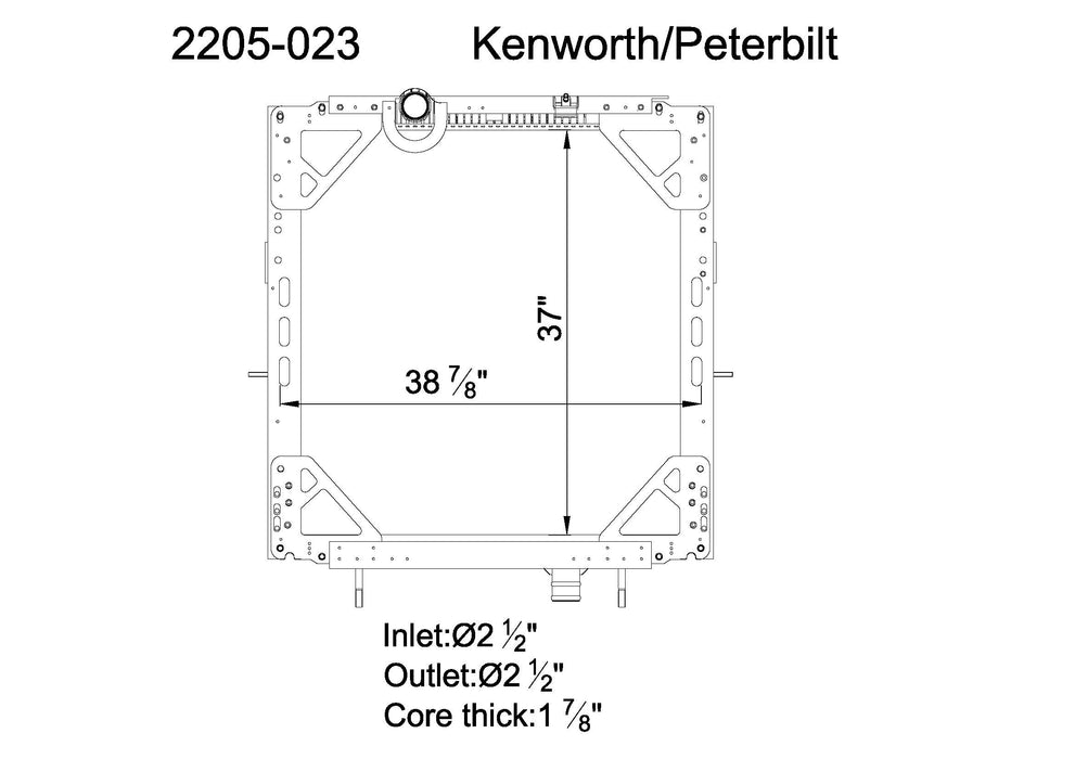 2013 Peterbilt 357 ISX15 15.0L Radiator LR2205-023