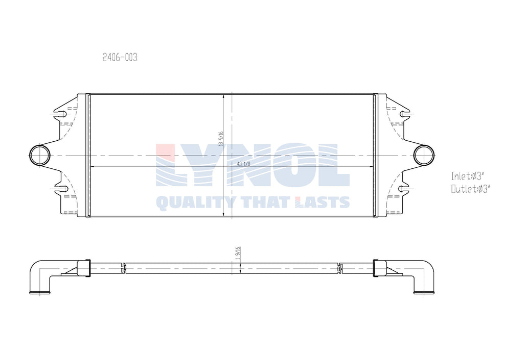 2008 GMC C6500 Topkick 7.2L L6 Diesel Charge Air Cooler (Intercooler) | LR2406-003