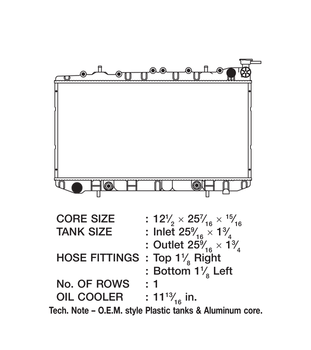 1993 Nissan Sentra 1.6L L4 Radiator