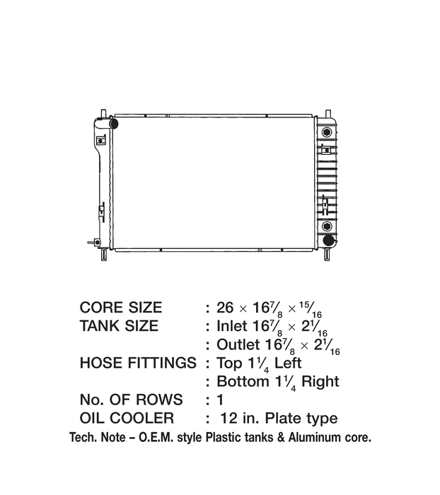 2008 Pontiac Torrent 3.4L V6 Radiator