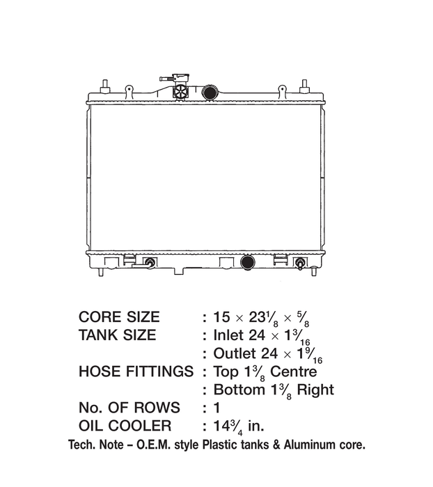 2011 Nissan Versa 1.8L L4 Radiator